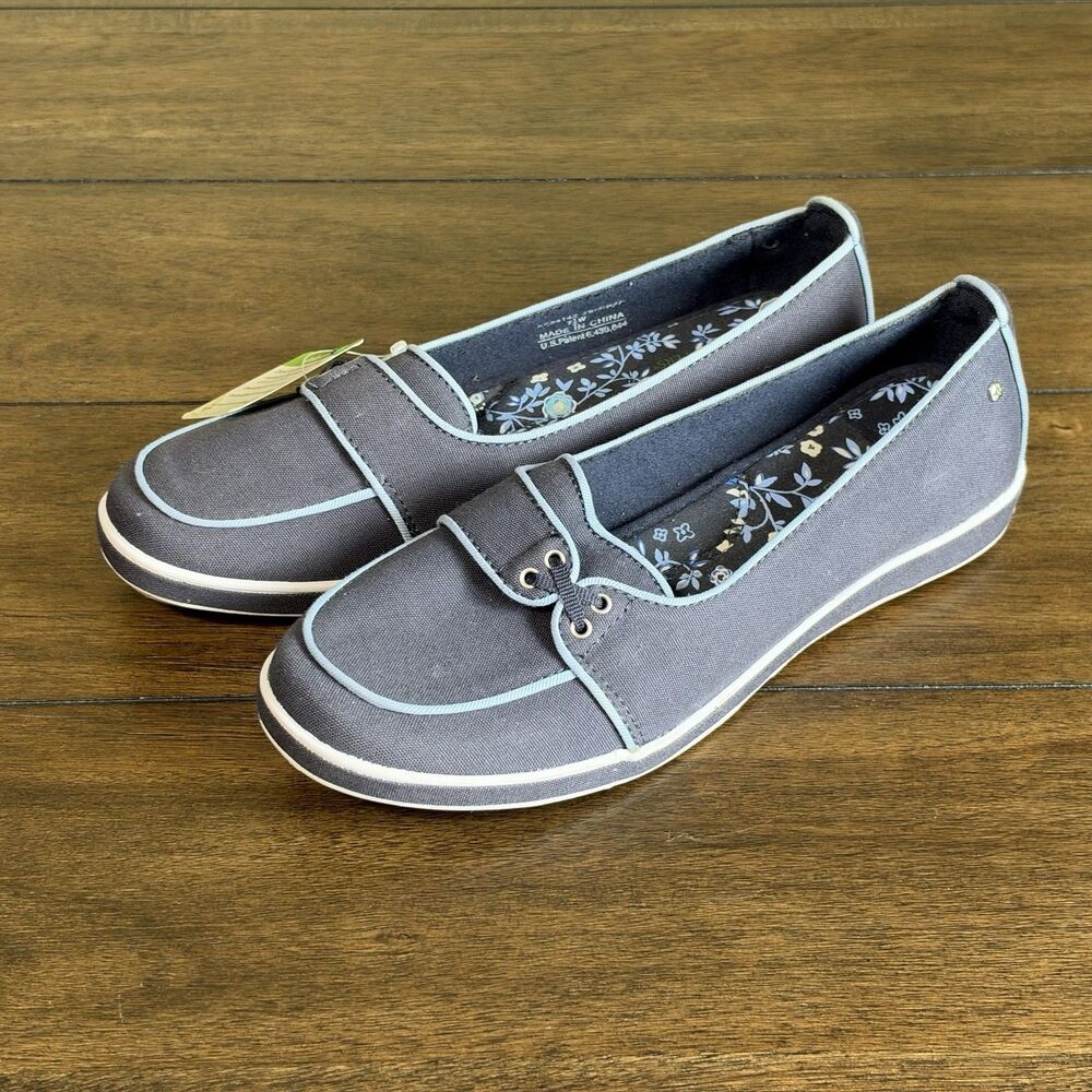 Grasshoppers Purefit Comfort Women’s Blue Canvas Loafer Boat Shoes 7.5W EF34143